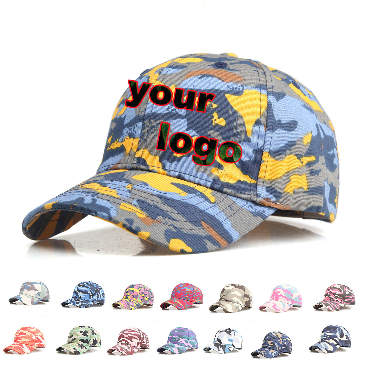 Hat Snapback Cap - Custom Logo Camouflage Baseball Cap Unisex