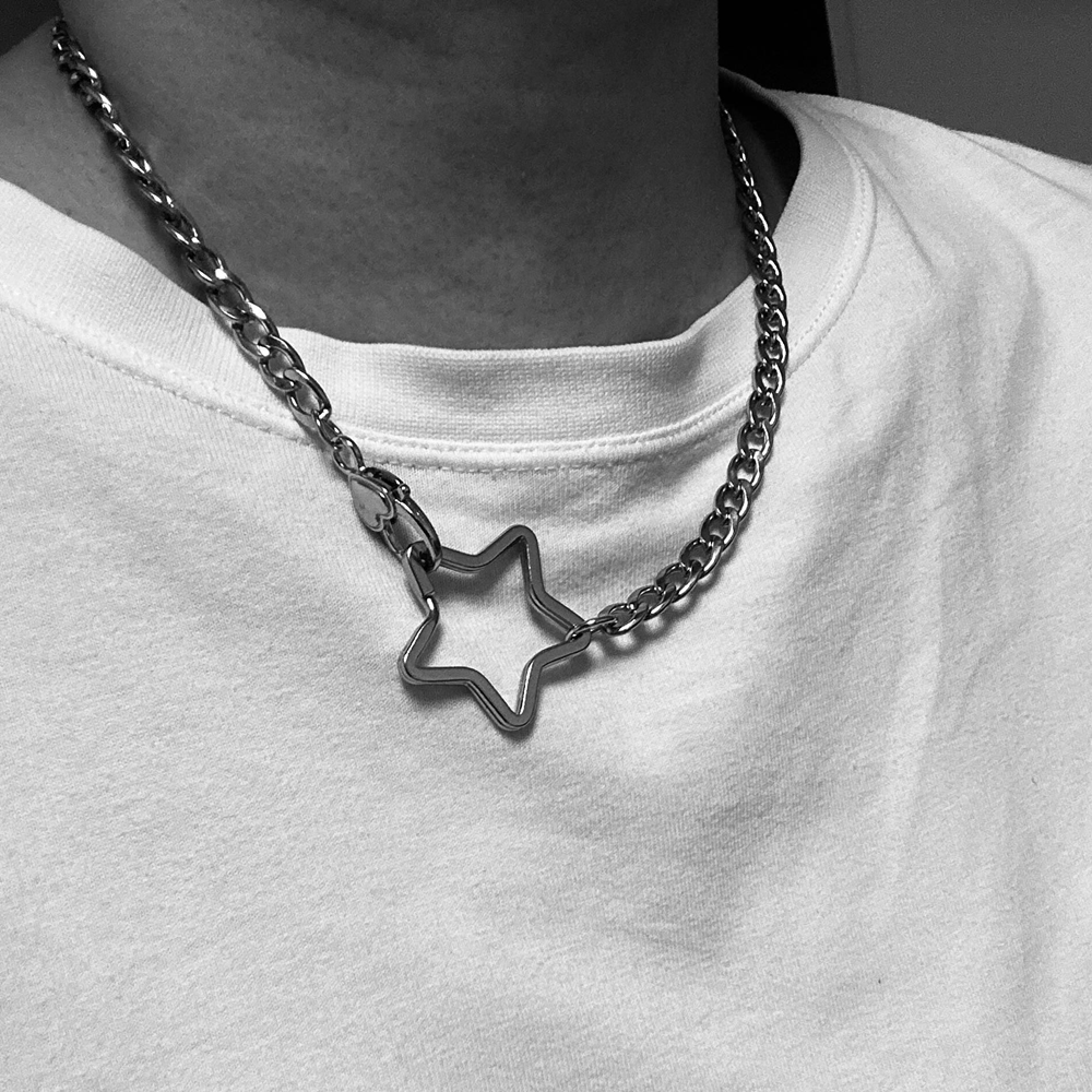 Men Accessories Aesthetic - Gothic Stainless Steel Cuban Chain Star