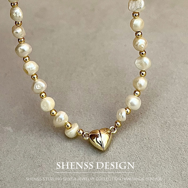 Men Accessories Kit - Natural Baroque 5-6mm Freshwater Pearl Necklace