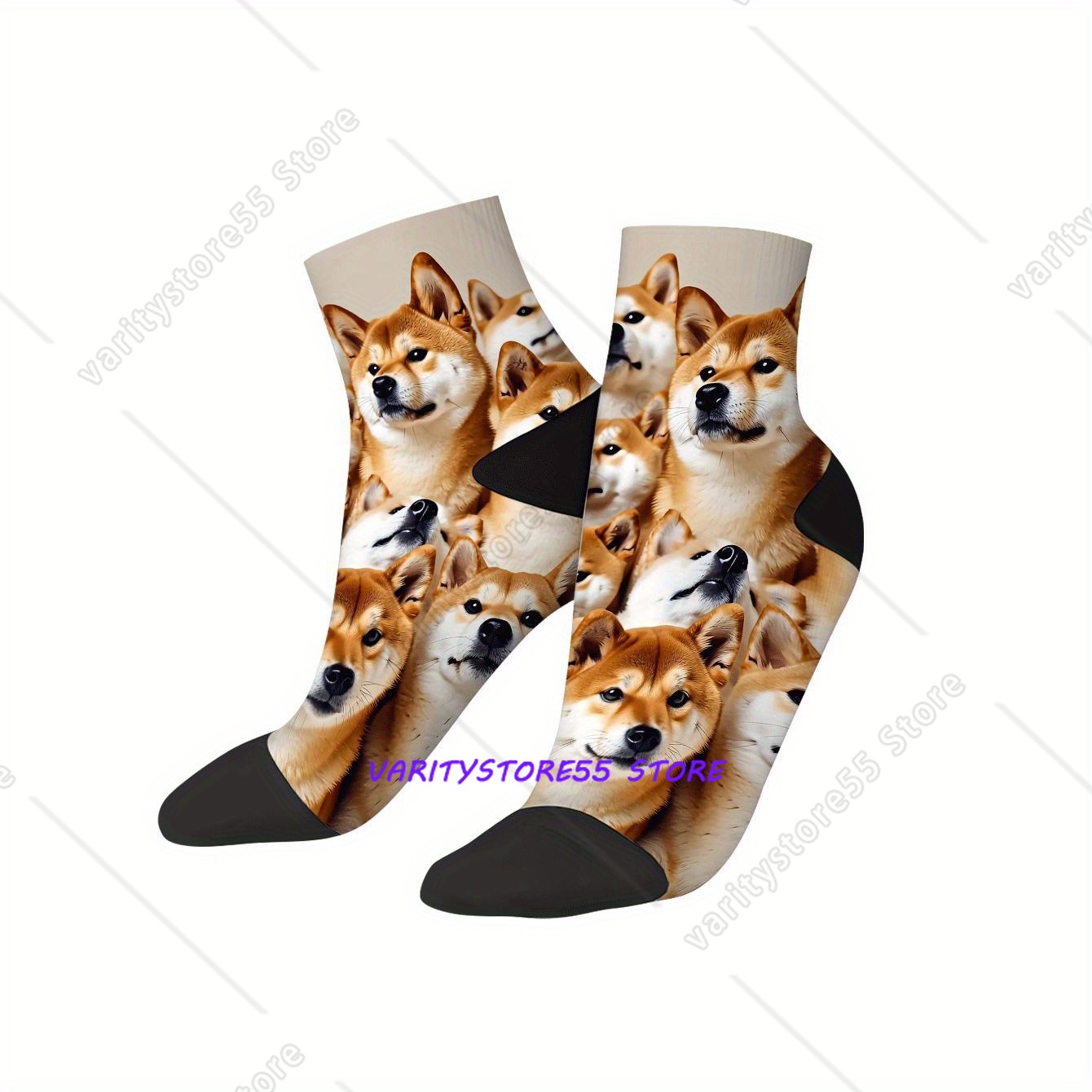 Men Accessories Fashion - Cute Shiba Inu Print Ankle Socks