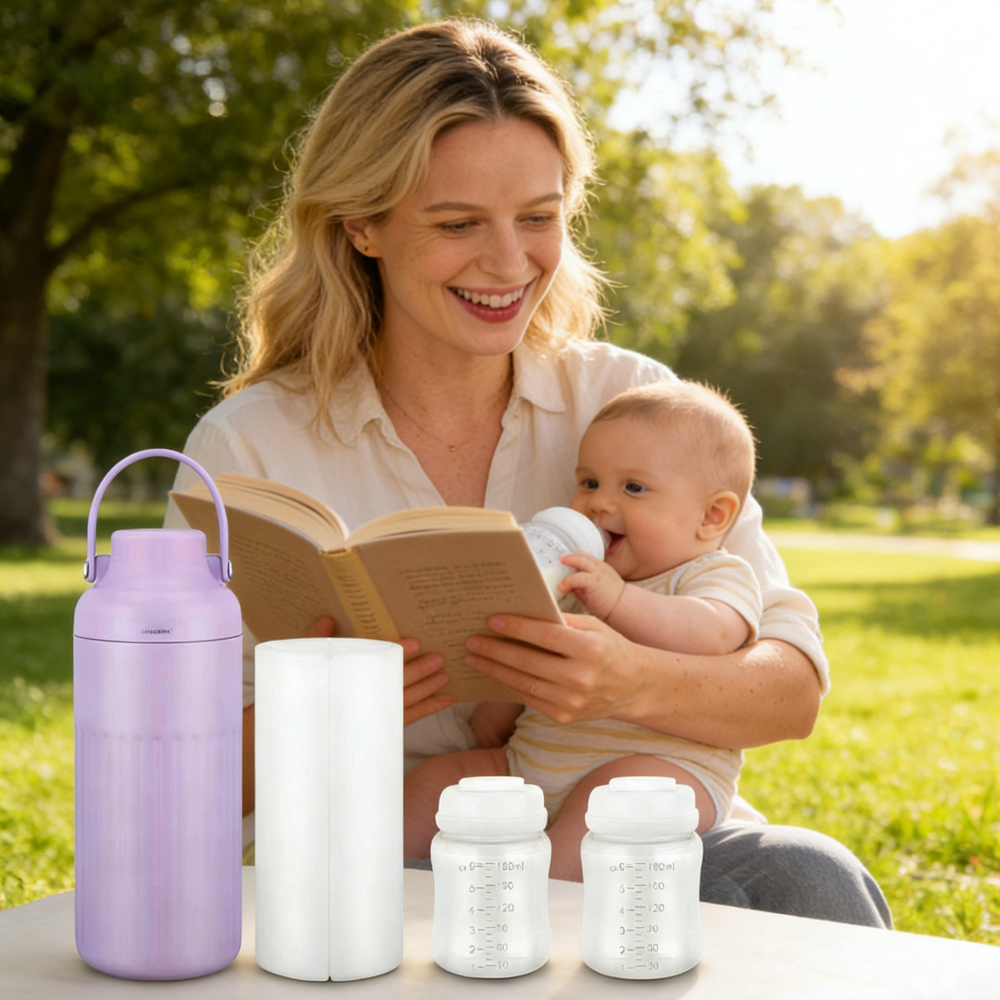 Flask Stainless Steel - Portable Breast Milk Cooler for Travel,