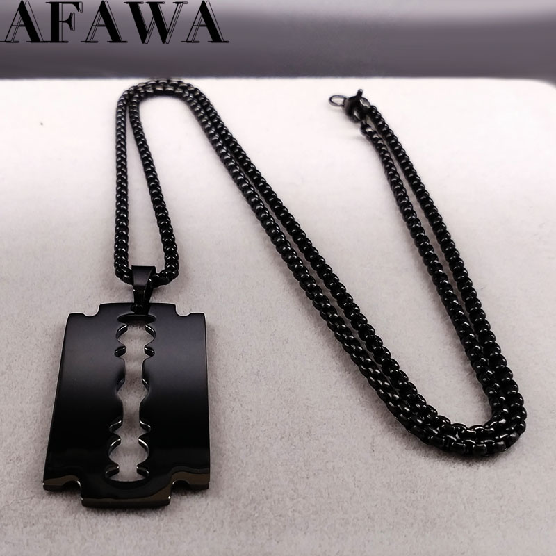 Gothic Blade Razor Pendant Nec - Men Accessories Aesthetic reseña y precio