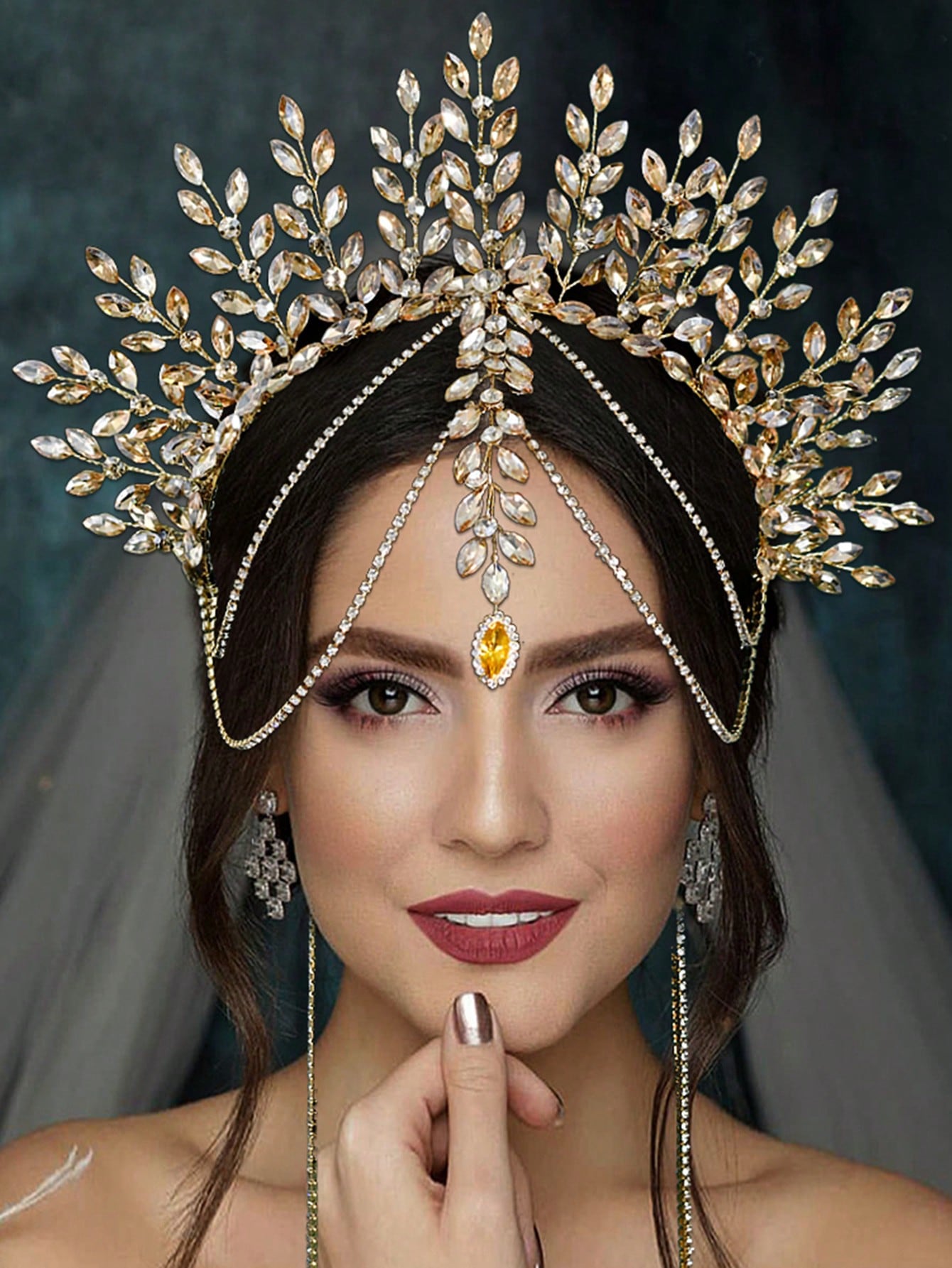 1pc Luxurious Bridal Crown Hea - Men Accessories Fashion reseña y precio