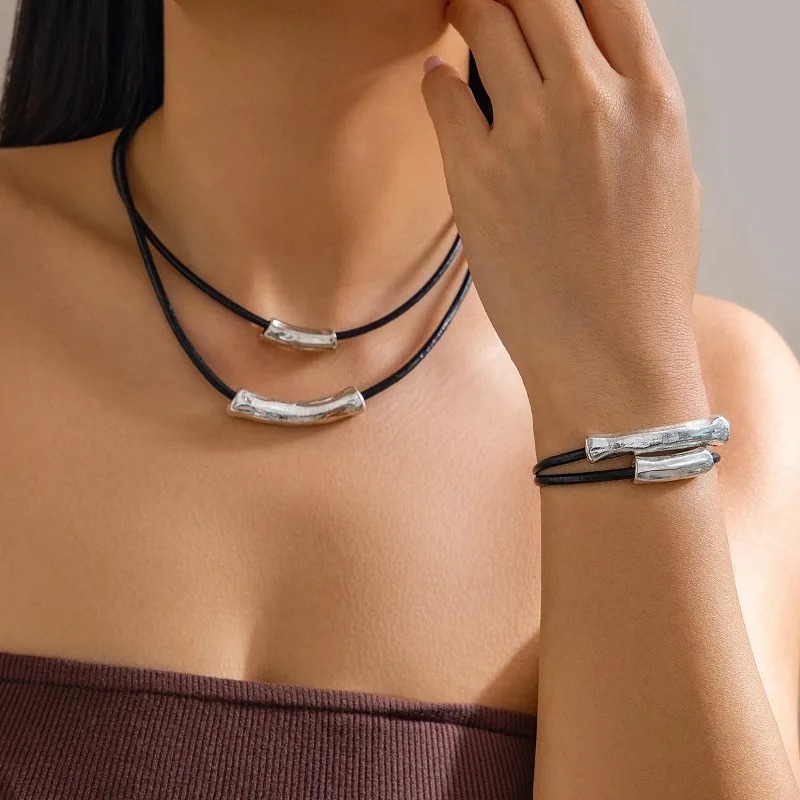 Multilayer Black Leather Adjus - Men Accessories Aesthetic reseña y precio