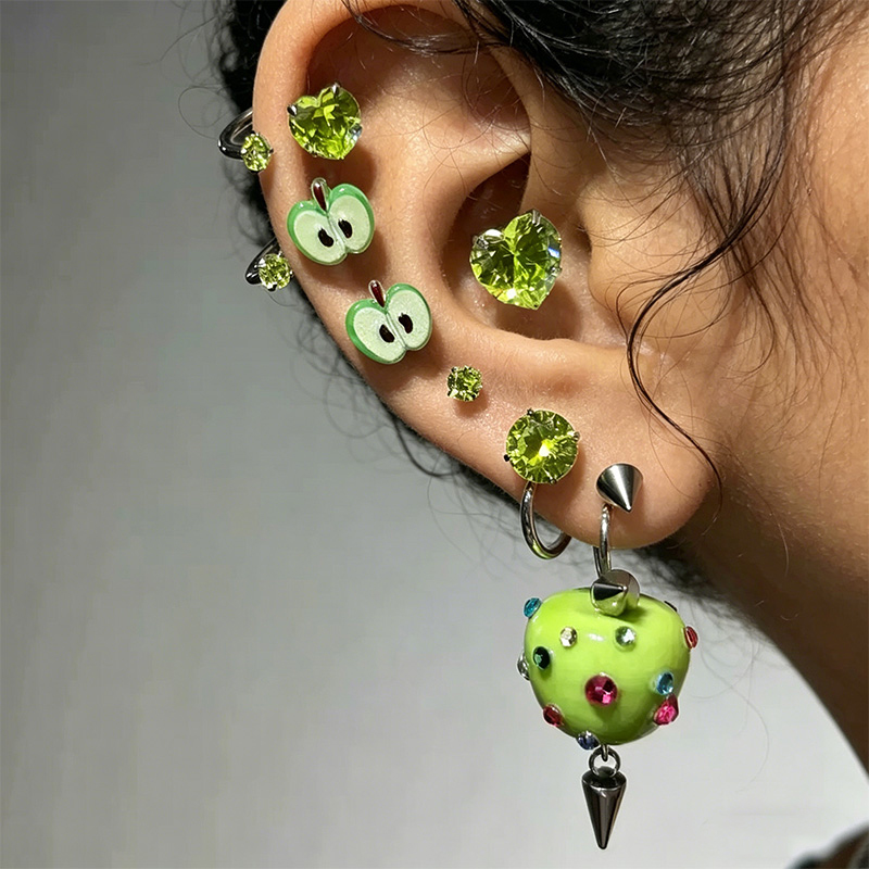 Novelty Green Apple Copper Ear - Men Accessories Aesthetic reseña y precio