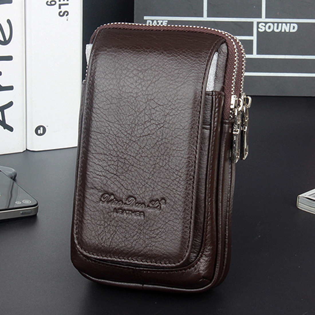 Men Genuine Leather Waist Fann - Men Accessories Bag reseña y precio