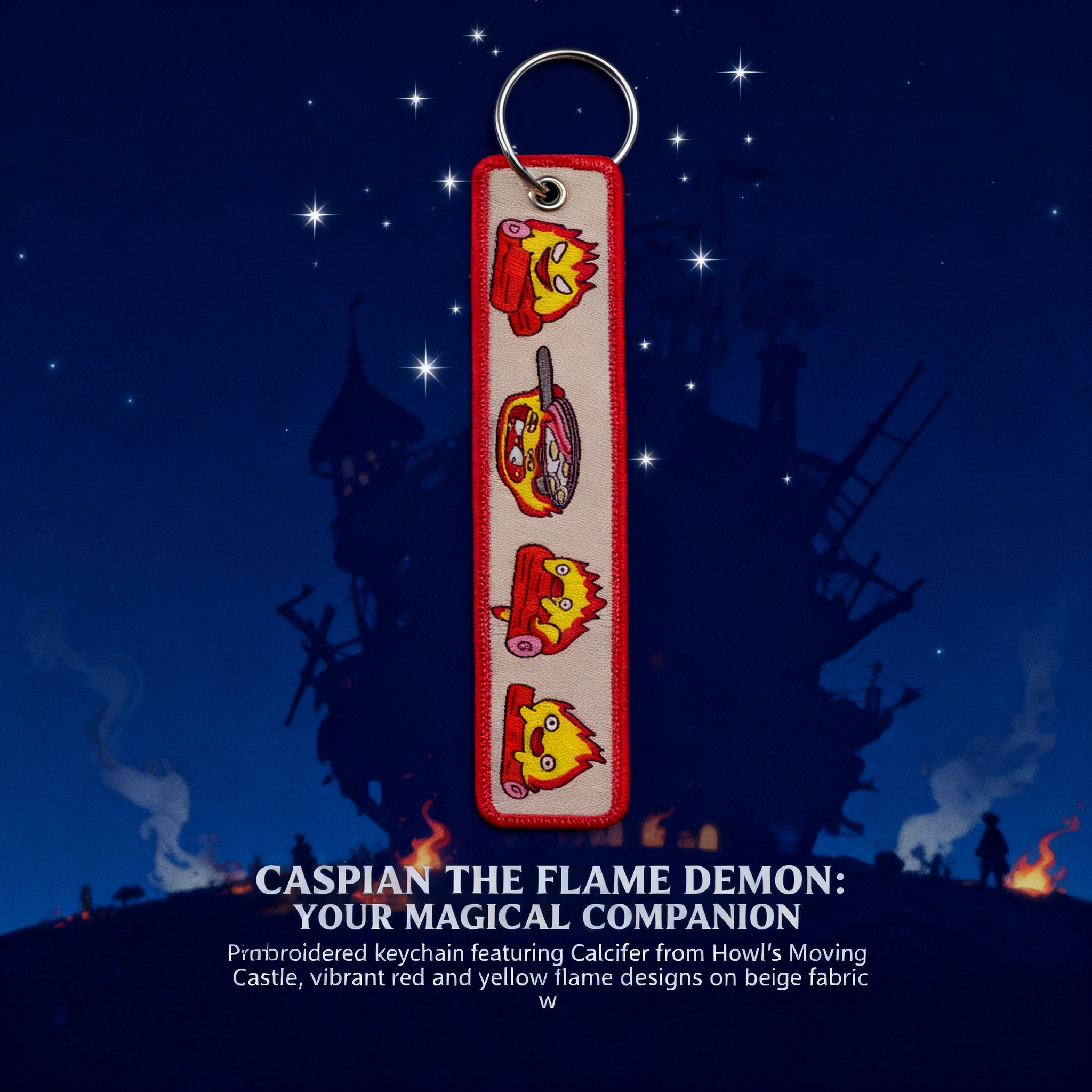 Anime Fire Embroidery Key Fobs - Men Accessories Bag reseña y precio