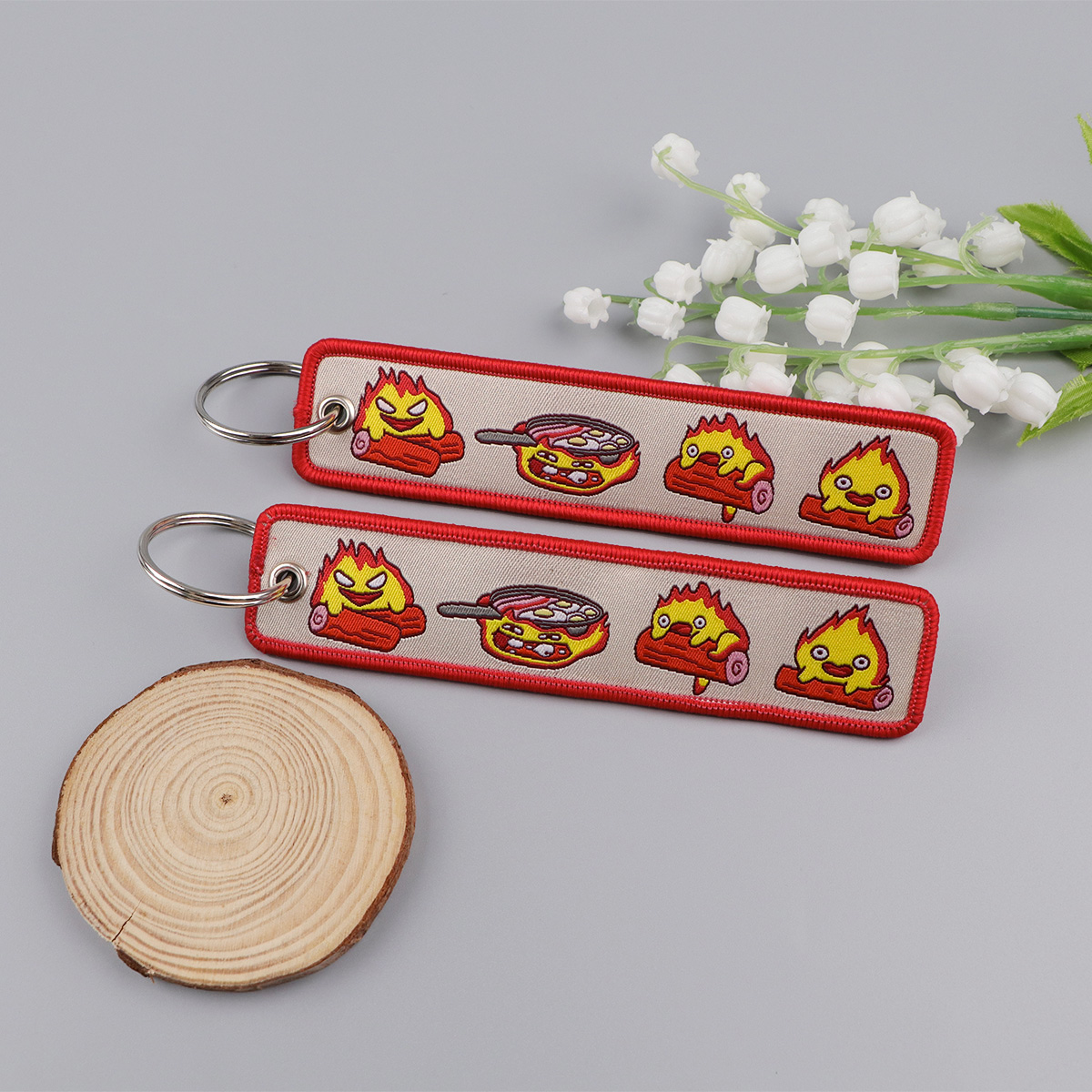 Anime Fire Embroidery Key Fobs - Men Accessories Bag reseña y precio