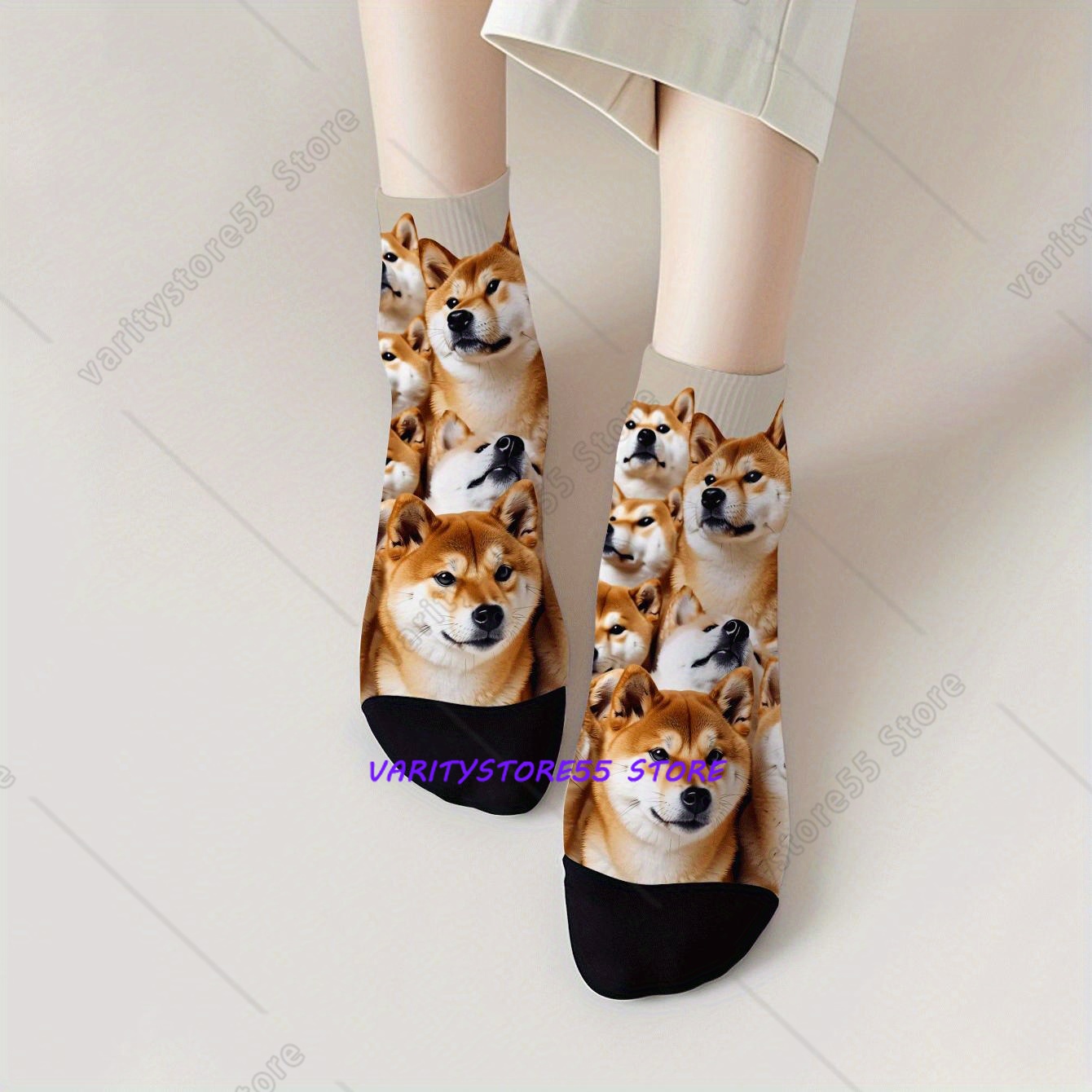 Cute Shiba Inu Print Ankle Soc - Men Accessories Fashion reseña y precio
