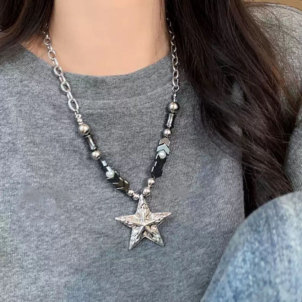 Gothic Star Pendant Necklace,  - Men Accessories Aesthetic reseña y precio