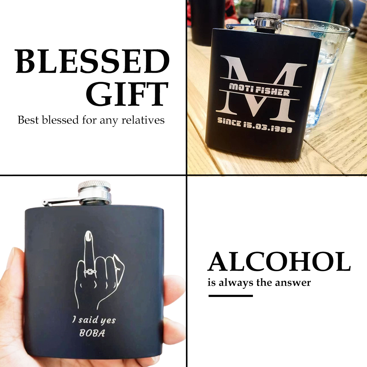 Custom Engraved Flask for Men  - Flask Stainless Steel reseña y precio