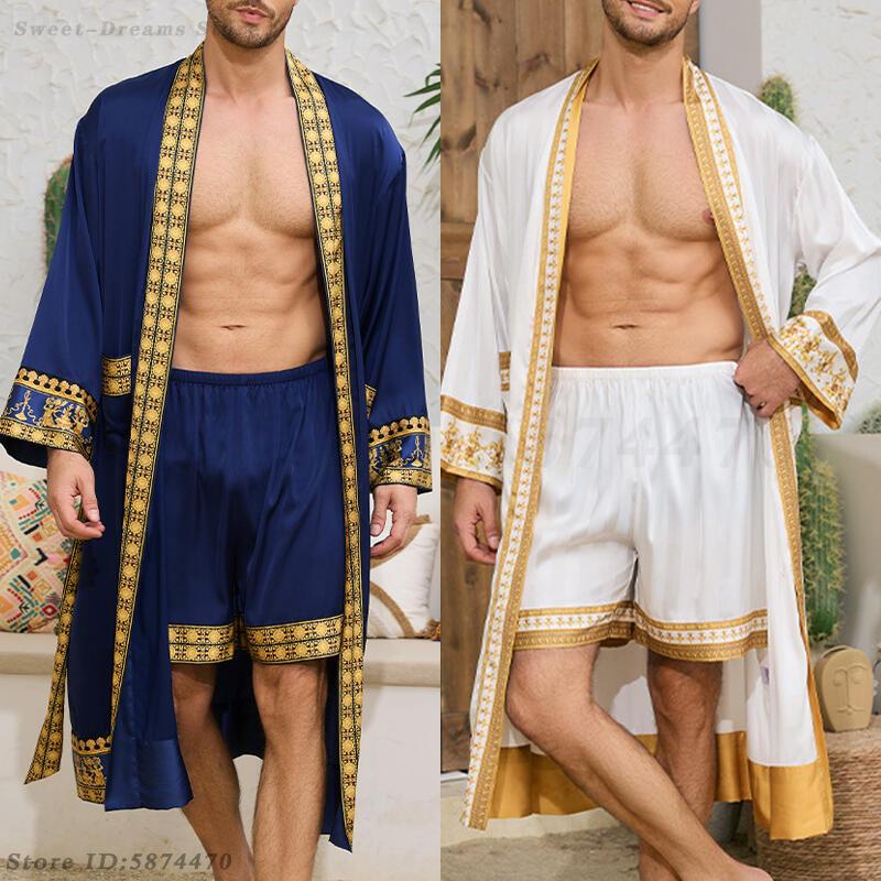 Men's Long Robe Pajamas Set Ba - Men'S Kimono Accessories reseña y precio