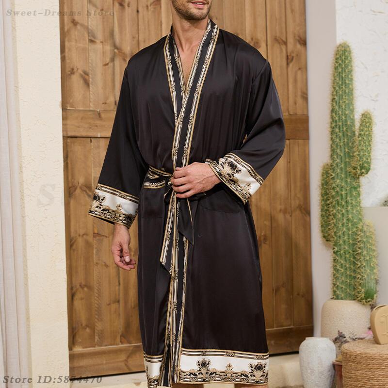 Men's Long Robe Pajamas Set Ba - Men'S Kimono Accessories reseña y precio