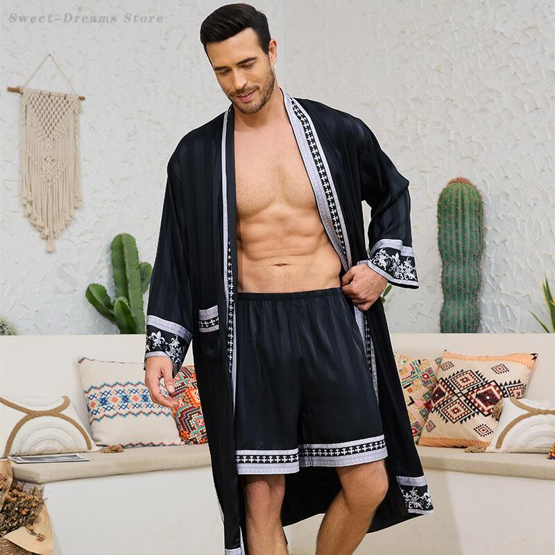 Men's Long Robe Pajamas Set Ba - Men'S Kimono Accessories reseña y precio